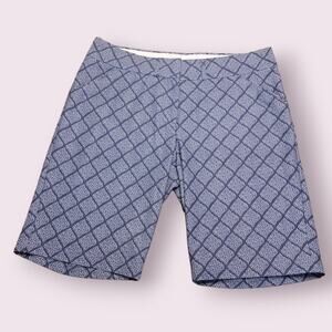 💙 Peter Millar Women’s Wicking Stretch Golf Shorts – Size 10 – Blue Geometric